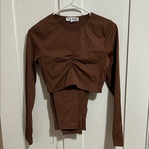 TICTOC Chocolate Brown Matching Activewear Set